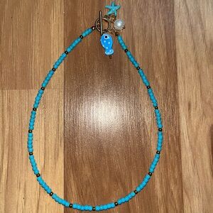 Turquoise Beaded Ocean Charms Necklace Women's Jewelry
